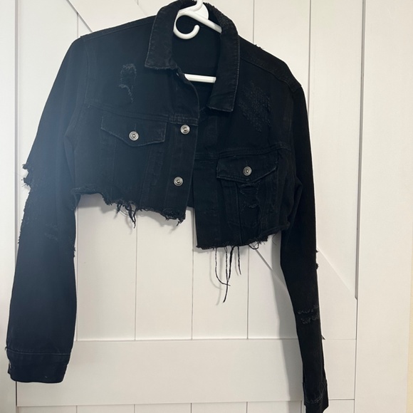 Hubs & Hers Cool Wives Club cropped Jean Jacket - Picture 2 of 2